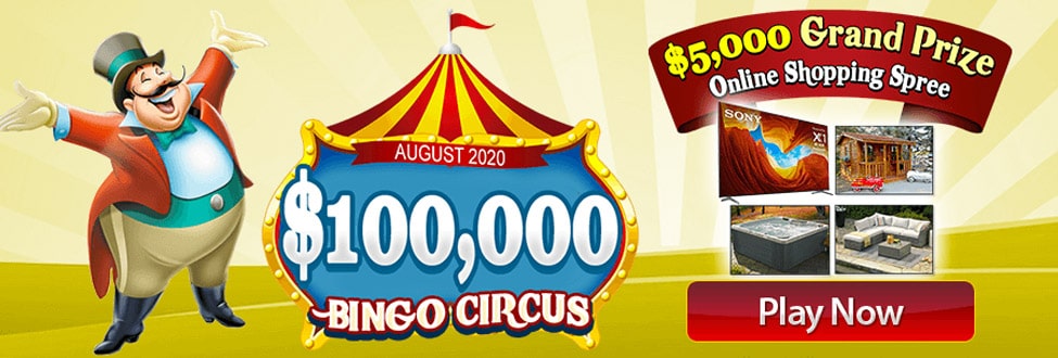 $100,000 Circus Show at Amigo Bingo August 2020